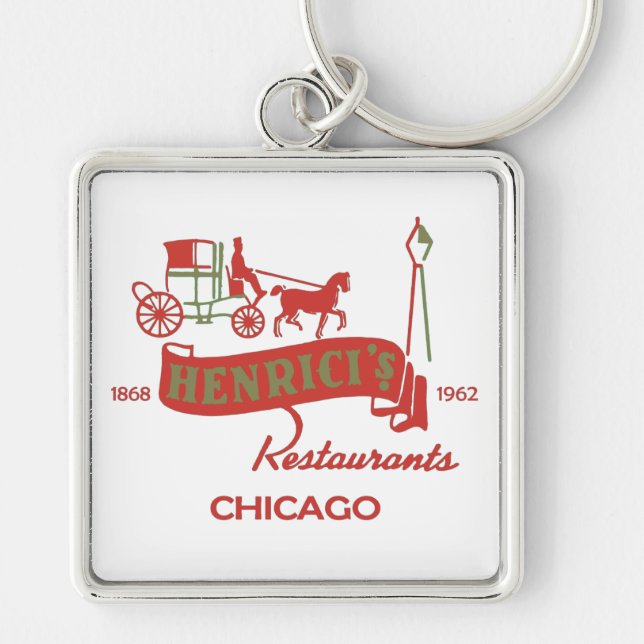 Porte-clés Restaurant Henrici, Chicago, IL 1868-1962 (Devant)