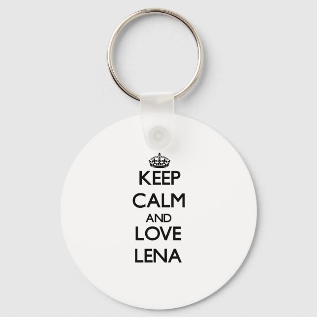 Porte-clés Restez calme et amoureux Lena (Recto)