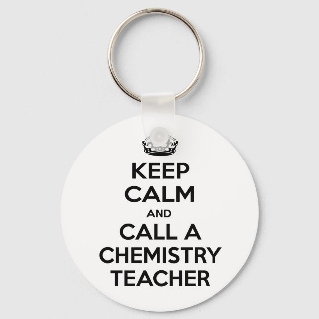 Porte-clés Restez calme et appelez un enseignant en chimie (Recto)