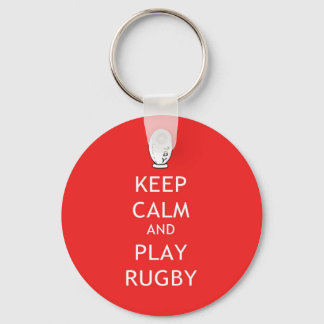 Porte-clés Restez calme et jouez au rugby