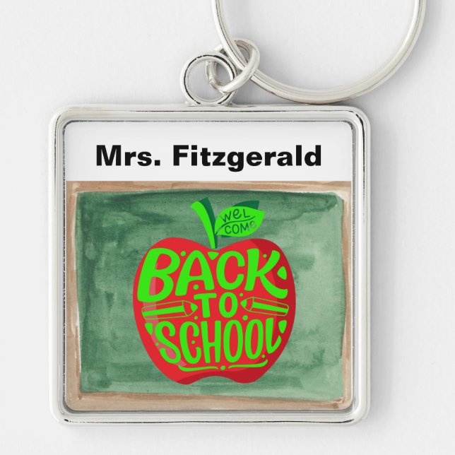 Porte-clés Retour à l'école Chalkboard Red Apple Porte - clé (Devant)