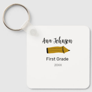 Porte-clés Retour au crayon de l'école ajouter nom classe ann