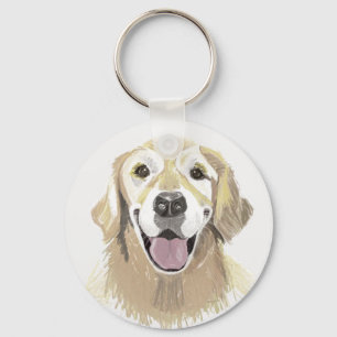 Porte-clés Retriever doré riant