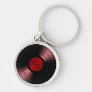 Porte-clés Rétro album de disque vinyle en rouge