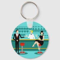 Retro Cocktail Lounge Porte - clé