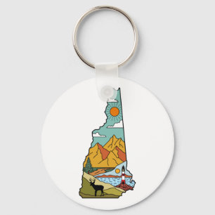 Porte-clés Retro Concord New Hampshire White Mountain