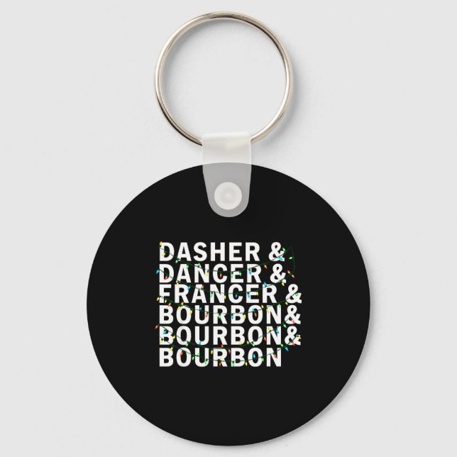 Porte-clés Retro Dasher Dancer Prancer Bourbon Christmas Funn (Recto)