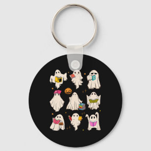 Porte-clés Retro Enseignant Halloween Ghost Lire plus Livres