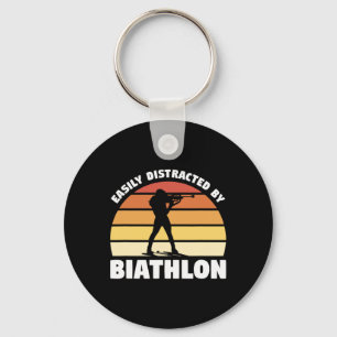 Porte-clés Rétro Facilement Distrait Par Biathlon Biathlete