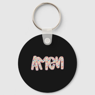 Porte-clés Retro Floral Amen Bonne Bible de Pâques Chrétienne