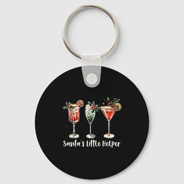 Porte-clés Retro Funny Santa's Little Helper Martini Merry Ch (Recto)