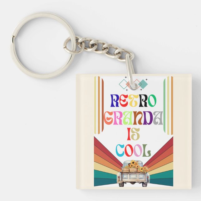Porte-clés Retro Grand-père est Cool (Devant)