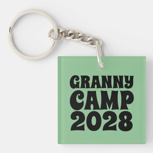 Porte-clés Retro Granny Camp Texte Acrylique (Devant)