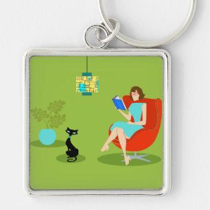 Porte-clés Retro Lecture femme Porte - clé