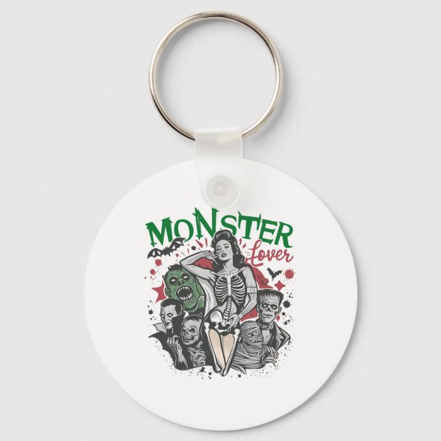 Porte-clés Retro Monster Lover Halloween Éffrayante saison Éf (Recto)