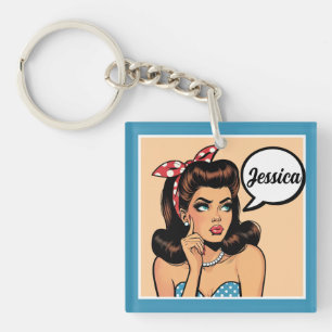 Porte-clés Retro Pinup_ Mon Cher