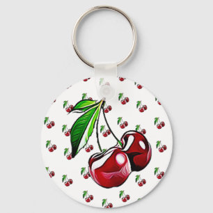 Porte-clés Rétro porte - clé mignon de cerises