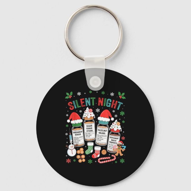 Porte-clés Retro Profol Silent Night Icu Nurses Funny Merry C (Recto)
