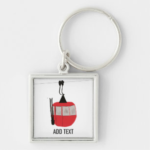 Porte-clés Retro Red Ski Gondola Lift Personnalisé