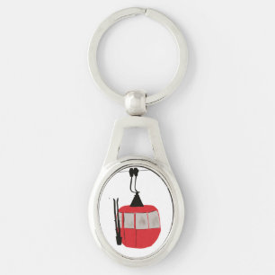 Porte-clés Retro Red Ski Gondola Lift Personnalisé