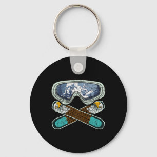 Porte-clés Retro Snowboard Goggets Aigle Snowboarder Snowb