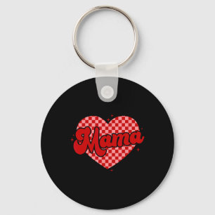 Porte-clés Retro Super Mama Est Mon Saint Valentin Cute Heart