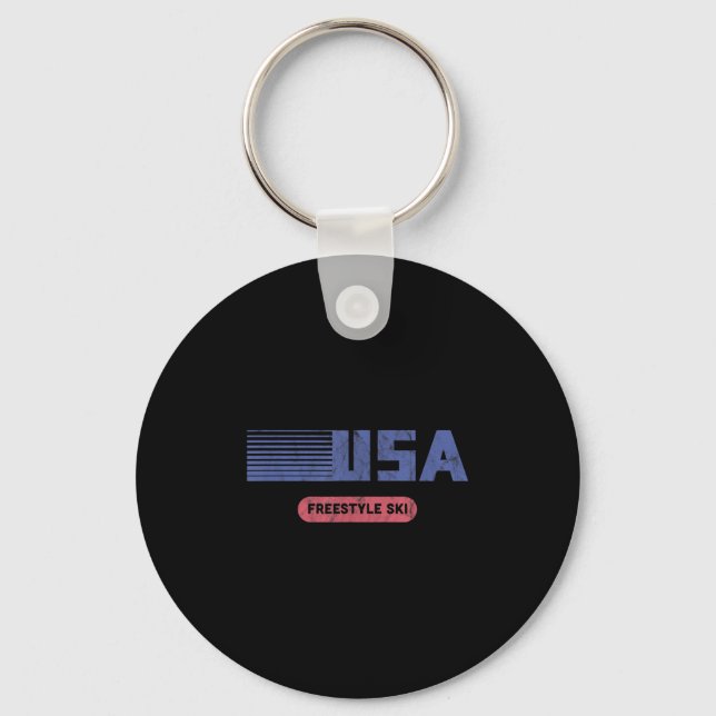 Porte-clés Retro Usa 2022 Team American Freestyle Ski (Recto)