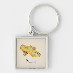 Porte-clés Retro Vintage Art Déco Jaune Chaussure Porte - clé