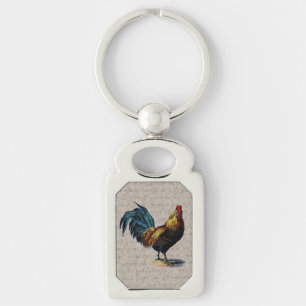 Porte-clés Rétros oiseaux des textes d'antiquité de poulet 