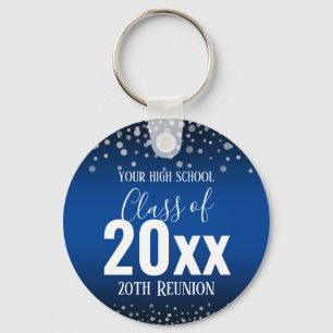 Porte-clés Réunion du lycée chaque année Confetti Blue