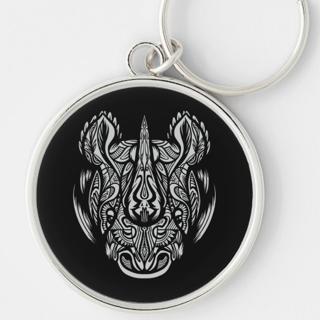 Porte-clés Rhino Face Design ornemental (Devant)