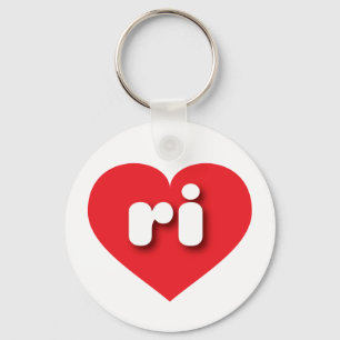 Porte-clés Rhode Island coeur rouge - I love ri
