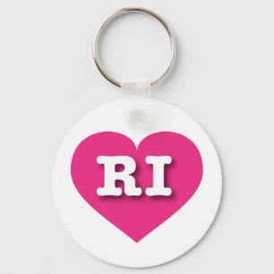 Porte-clés Rhode Island Hot Pink Heart - I love RI