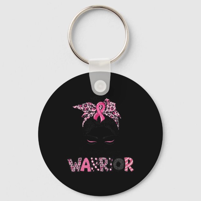 Porte-clés Ribbon rose Cancer du sein guerrier de sensibilisa (Recto)