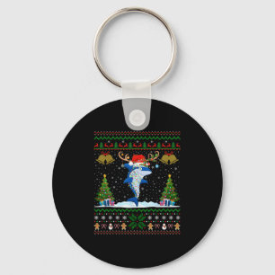 Porte-clés Rindeer doux de Noël luit le chapeau du Père Noël 
