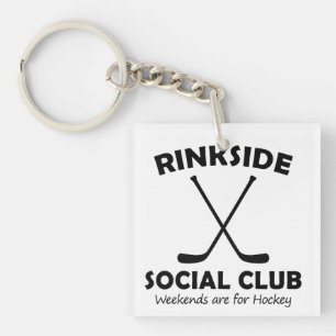 Porte-clés Rinkside Social Club Fête des Mères Cadeau Hockey