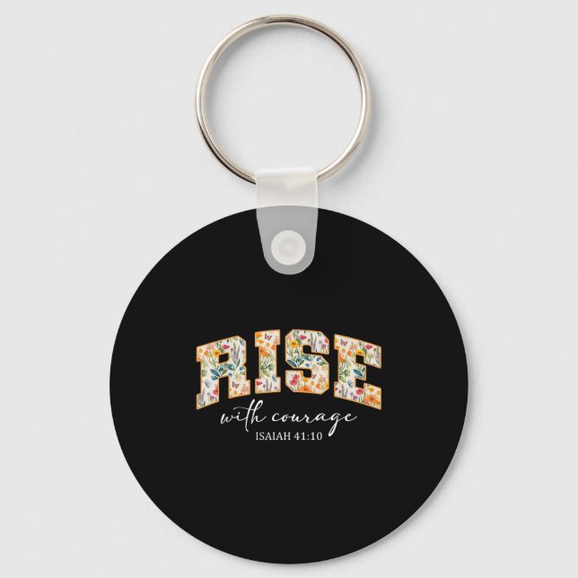Porte-clés Rise With Courage Christian Religion Bible Scriptu (Recto)