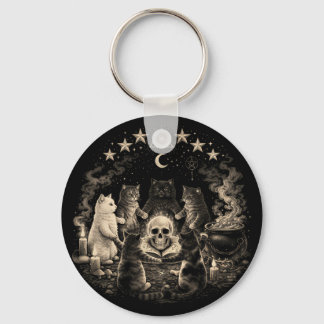 Porte-clés Rituel de chat gothique magique Soutenez votre cov