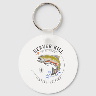 Porte-clés Rivière Beaverkill New York Pêche à la mouche Souv