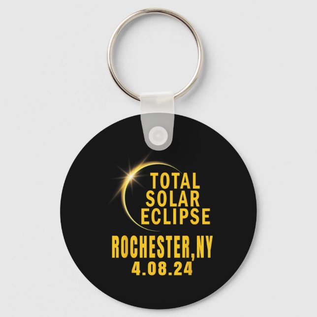 Porte-clés Rochester Ny Solar Eclipse 2024 Total Éclips Solai (Recto)