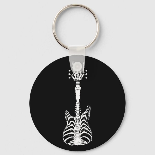 Porte-clés Rock & Roll Skeleton Guitare Musique Lover Cadeau (Recto)