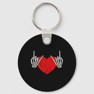 Porte-clés Rock Skeleton Coeur Main Rock Et Rouleau