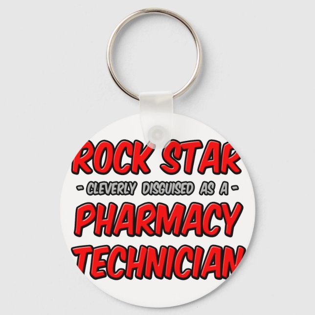 Porte-clés Rock Star .. Technicien en pharmacie (Recto)