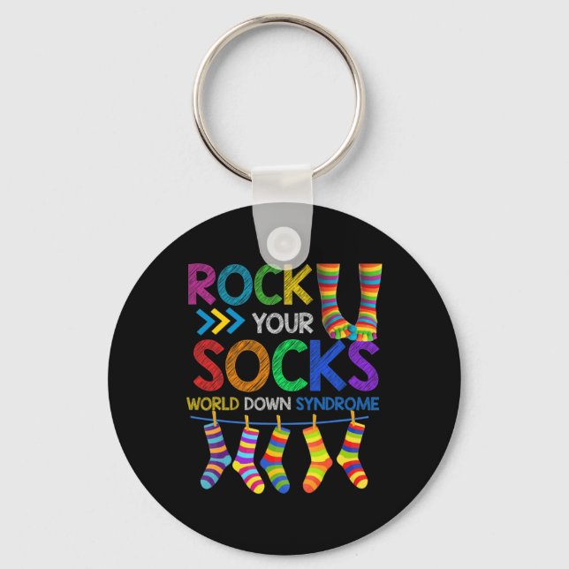 Porte-clés Rock Your Socks mignonne 3-21 Trisomy 21 World Dow (Recto)