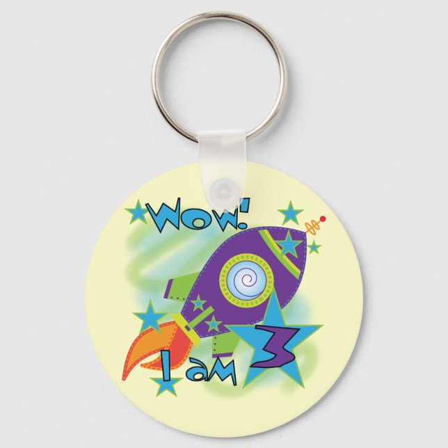 Porte-clés Rocket Ship 3e Anniversaire T-shirts et cadeaux (Recto)