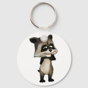 Porte-clés Rocky the Cute Cartoon Raccoon