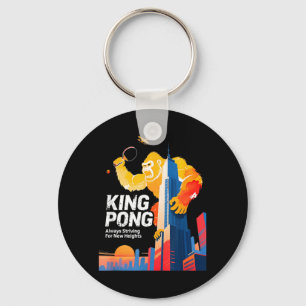 Porte-clés Roi Pong Drôle de style de poster pour fan de tenn
