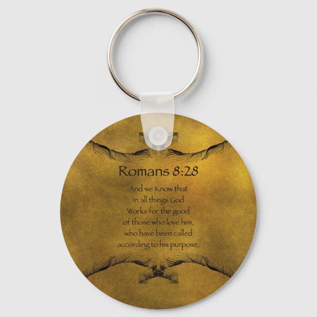 Porte-clés Romains 8:28 (Recto)