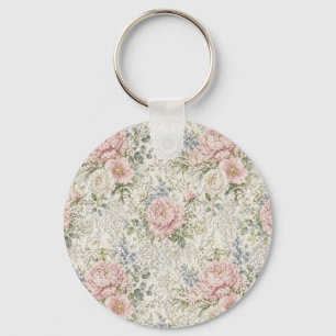 Porte-clés Romance Victorien : Pivoines Rougissantes Dentelle