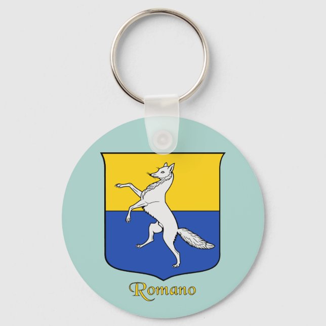 Porte-clés Romano Nom de famille italien Bouclier historique (Recto)